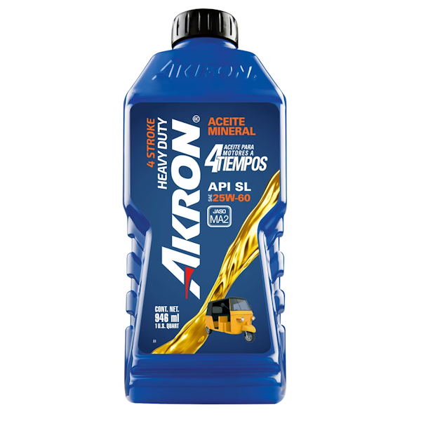 ACEITE MOTOCARROS AKRON 4 TIEMPOS SAE 25W60 HEAVY DUTY 946ML