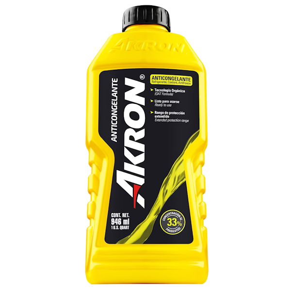 ANTICONGELANTE AKRON LISTO P/USAR 33% CONCENTRACION LITRO