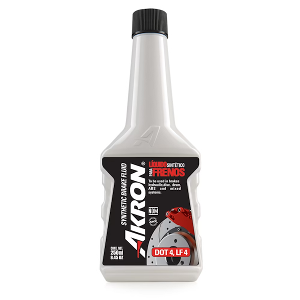 LIQUIDO SINTETICO PARA FRENOS BRAKE FLUID DOT4 LF4 250ML AKRON
