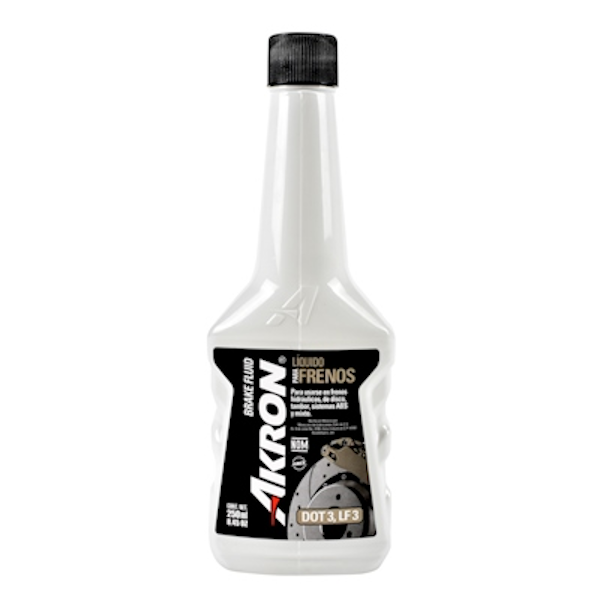 LIQUIDO PARA FRENOS BRAKE FLUID DOT3 250ML BLANCO AKRON