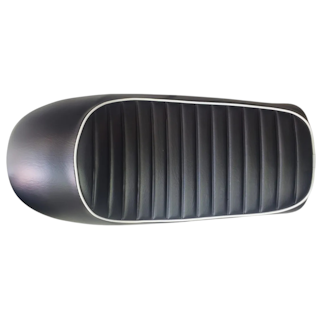 ASIENTO CAFE RACER CLASSICAL STYLE NEGRO C/BORDE BLANCO IR501