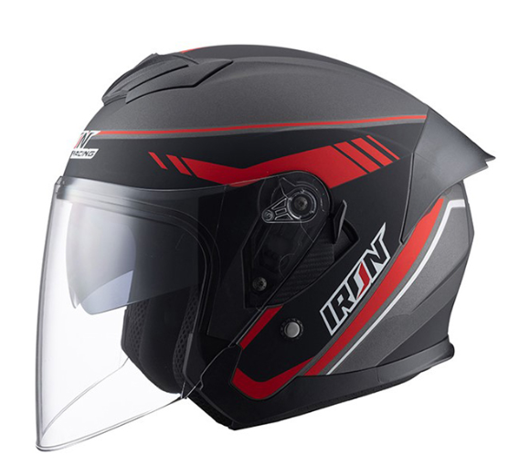 CASCO 3/4 ECE DOT IRON RACING BENJAMIN ROJO TALLA XL DOBLE MICA IR291