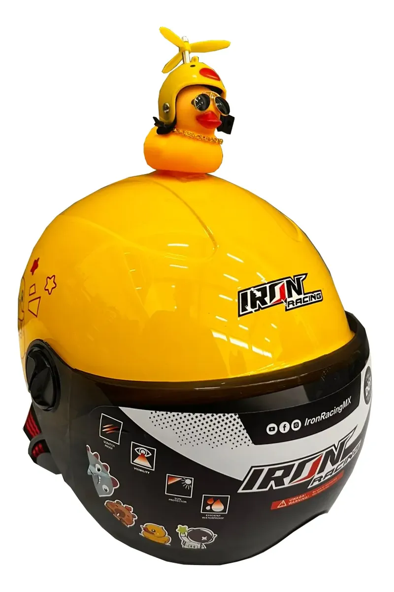 CASCO INFANTIL 3/4 IRON RACING DUCKLING AMARILLO DOT