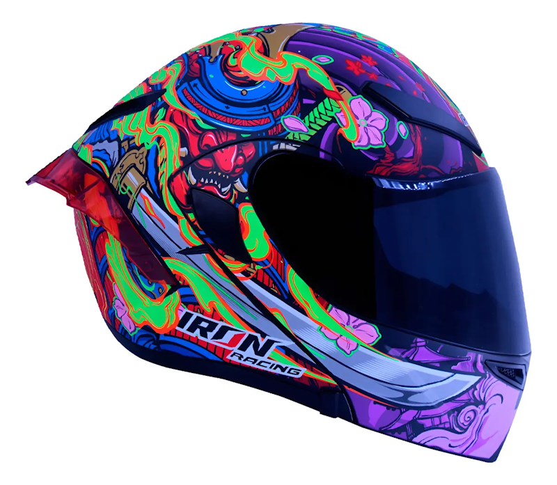 CASCO ABATIBLE IRON RACING HANSO VIOLETA TALLA L IR-121 DOT
