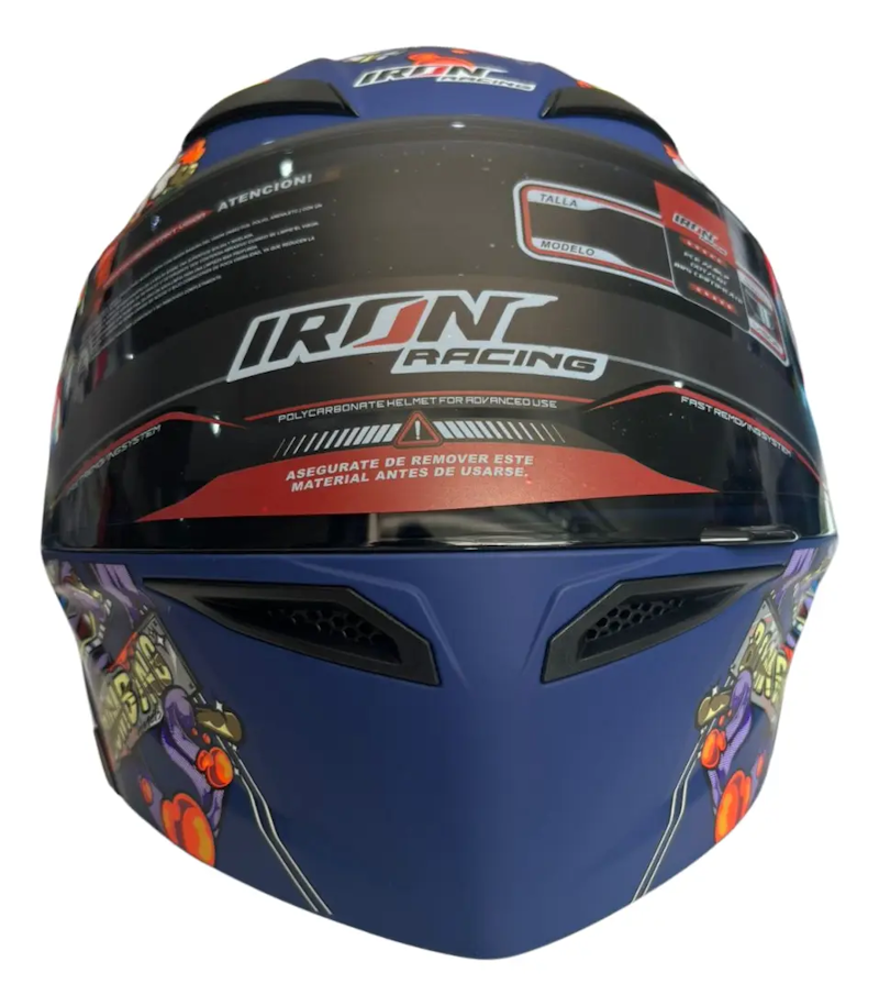 CASCO ABATIBLE IRON RACING STREET STYLE AZUL TALLA XL IR-121 DOT