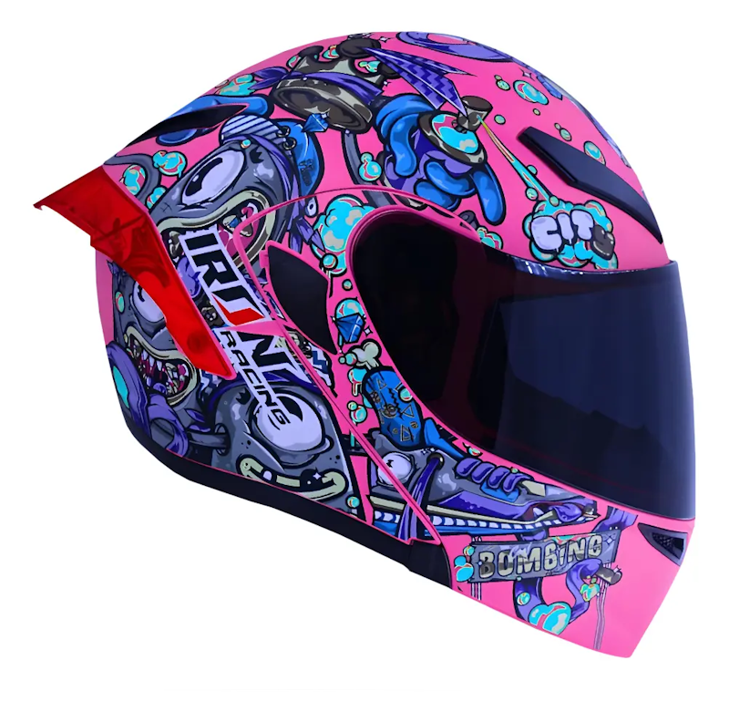 CASCO ABATIBLE IRON RACING STREET STYLE ROSA TALLA L IR-121 DOT