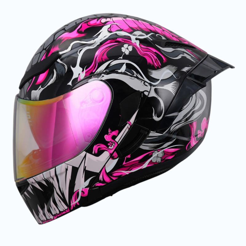CASCO ABATIBLE IRON RACING VENOM-II ROSA MATE TALLA S IR-121 DOT