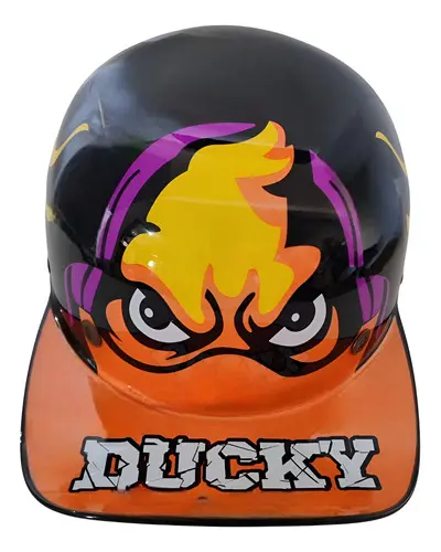 CASCO TIPO GORRA DUCKY XL NEGRO BRILLANTE C/GAFAS TRASERAS