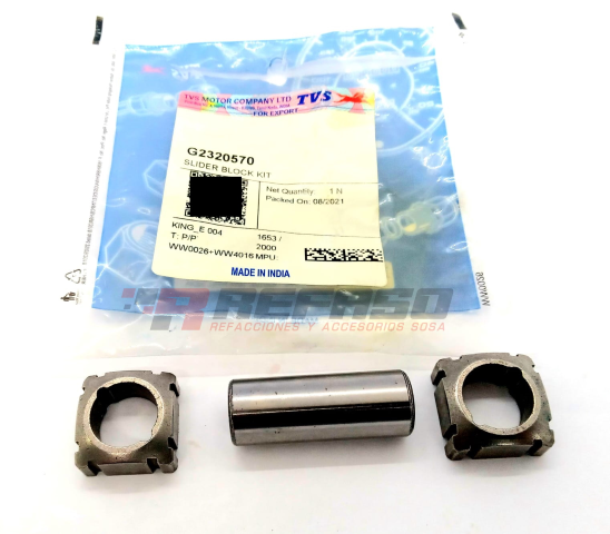 JUEGO DESLIZADORES Y PERNO TVS KING 200 - DELUXE - DURAMAX