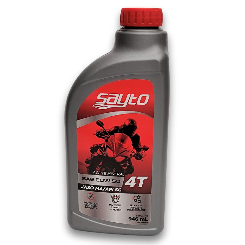 ACEITE MINERAL SAYTO 946ML 4T SAE 20W50 JASO MA/SG