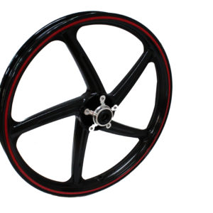 RIN 17 DELANTERO NEGRO FILO ROJO 125Z (16-19)