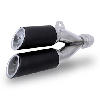 ESCAPE DEPORTIVO DOBLE SILENCIADOR PLATA/NEGRO