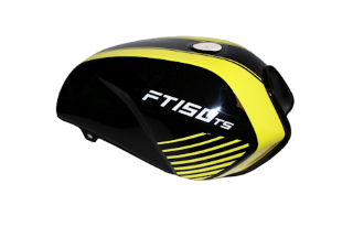 TANQUE DE GASOLINA FT150TS NEGRO/AMARILLO (2016-2017-2018)